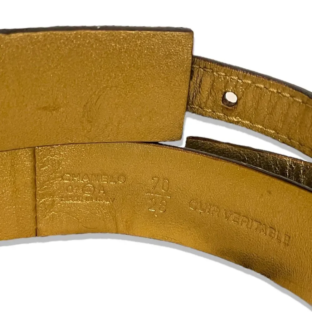 Chanel Buckle Belt Calf Hair and Leather |Size: 70|
